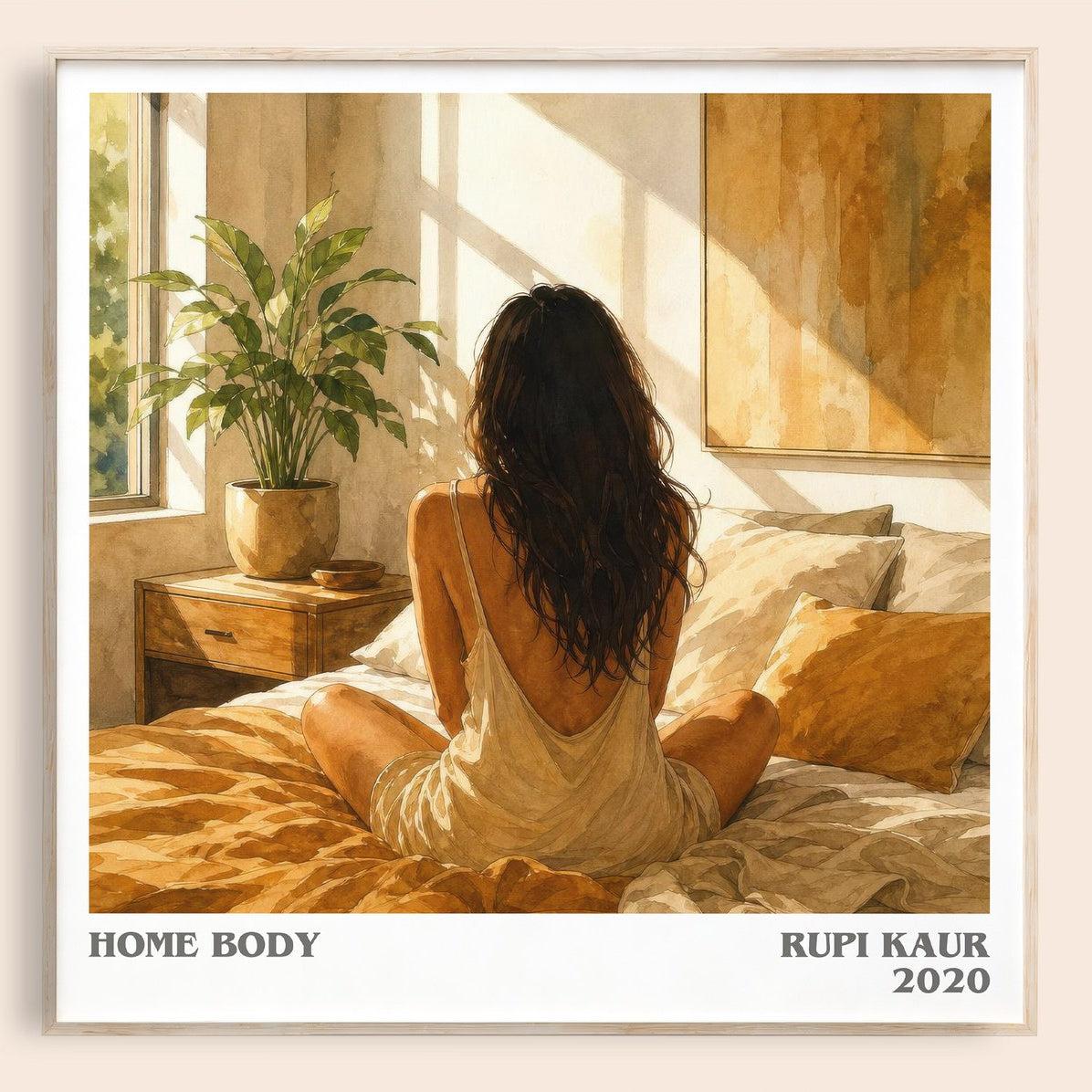 Home Body Literary Art Print by Rupi Kaur – square framed poster