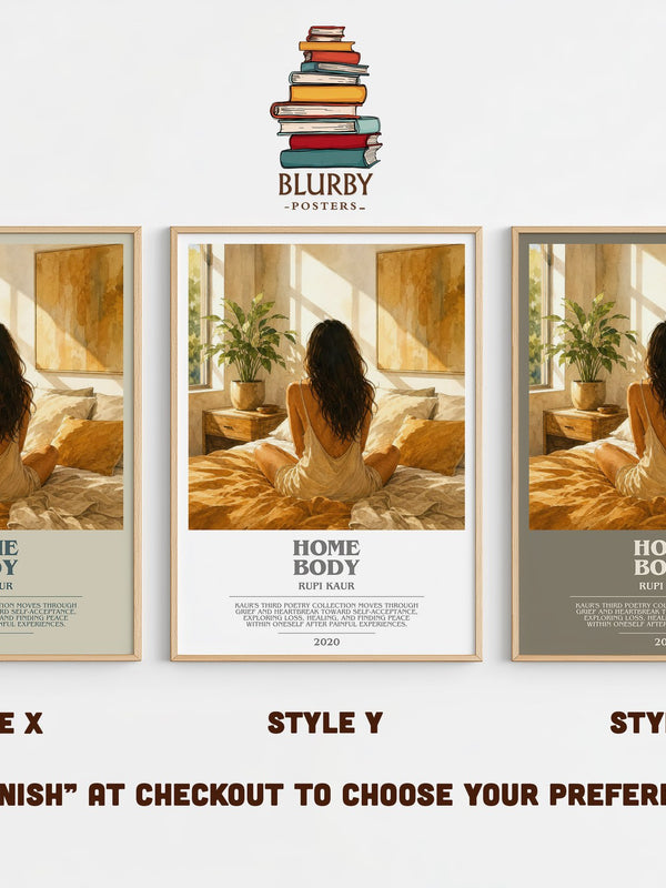 Home Body bookish print in frame leaning in hallway – poetry wall art