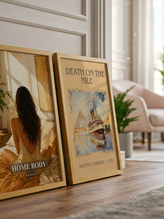 Home Body watercolour print framed by window – literary home decor