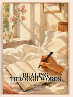 Healing Through Words watercolour book poster by Rupi Kaur – framed literary art print