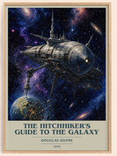 Hitchhiker's Guide to the Galaxy Book Cover Poster by Douglas Adams