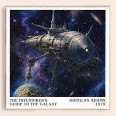 Hitchhiker's Guide to the Galaxy Literary Art Print by Douglas Adams