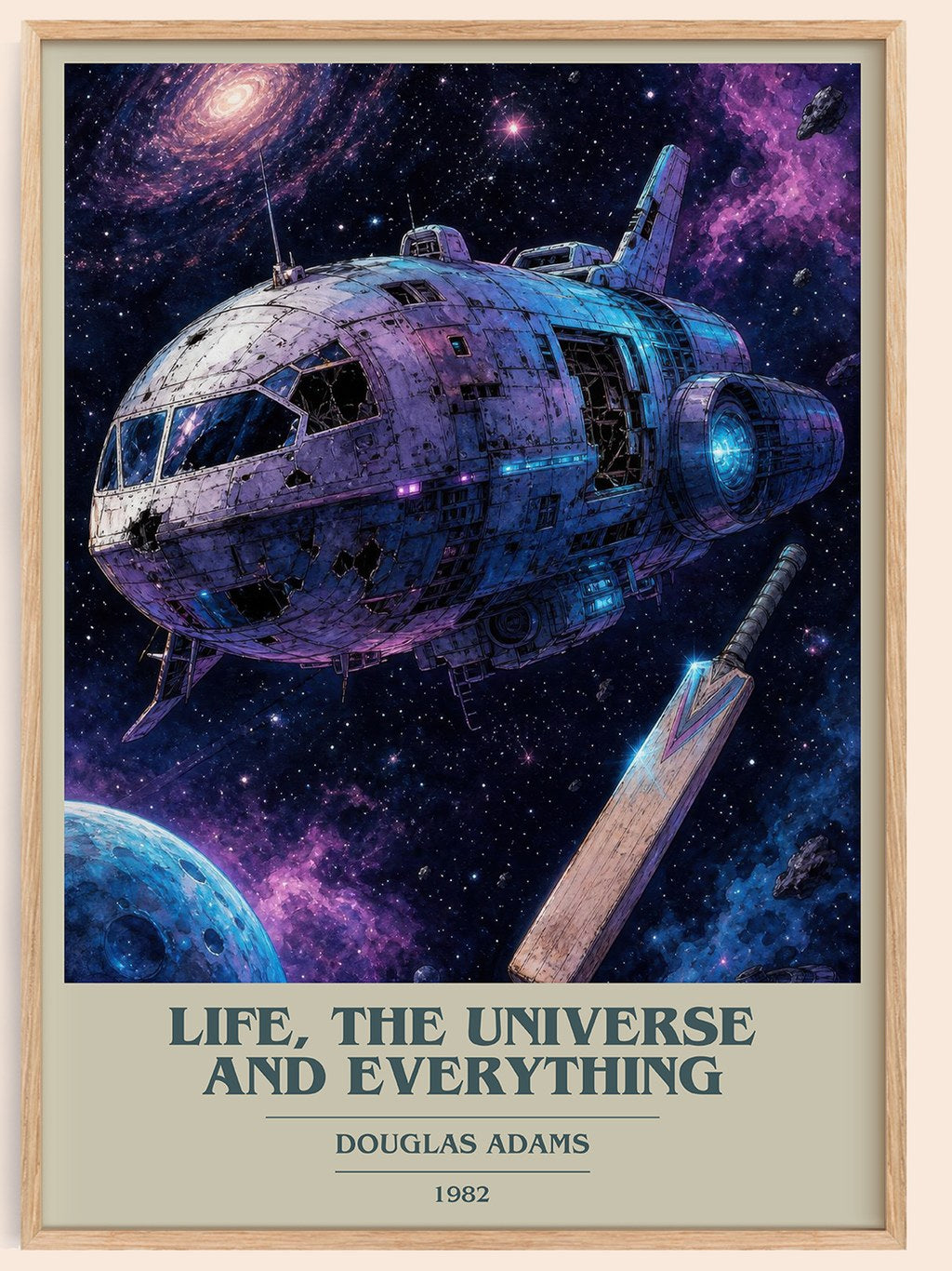 Life, the Universe and Everything book cover book poster by Douglas Adams – framed literary art print