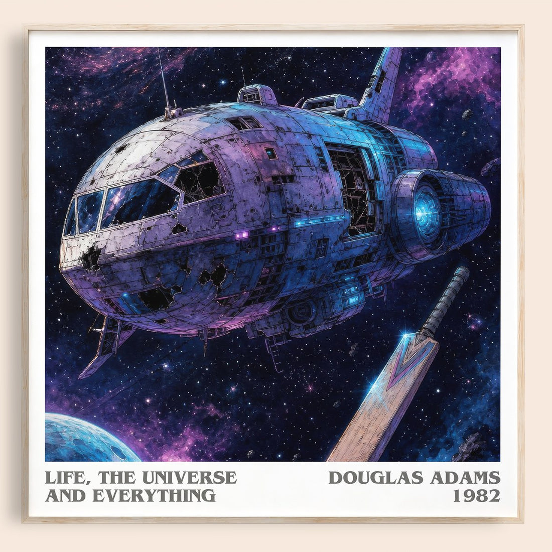 Life, the Universe and Everything literary book poster by Douglas Adams – framed literary art print