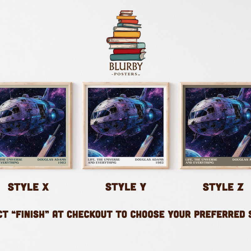 Life, the Universe and Everything literary print in frame leaning in hallway – sci fi wall art