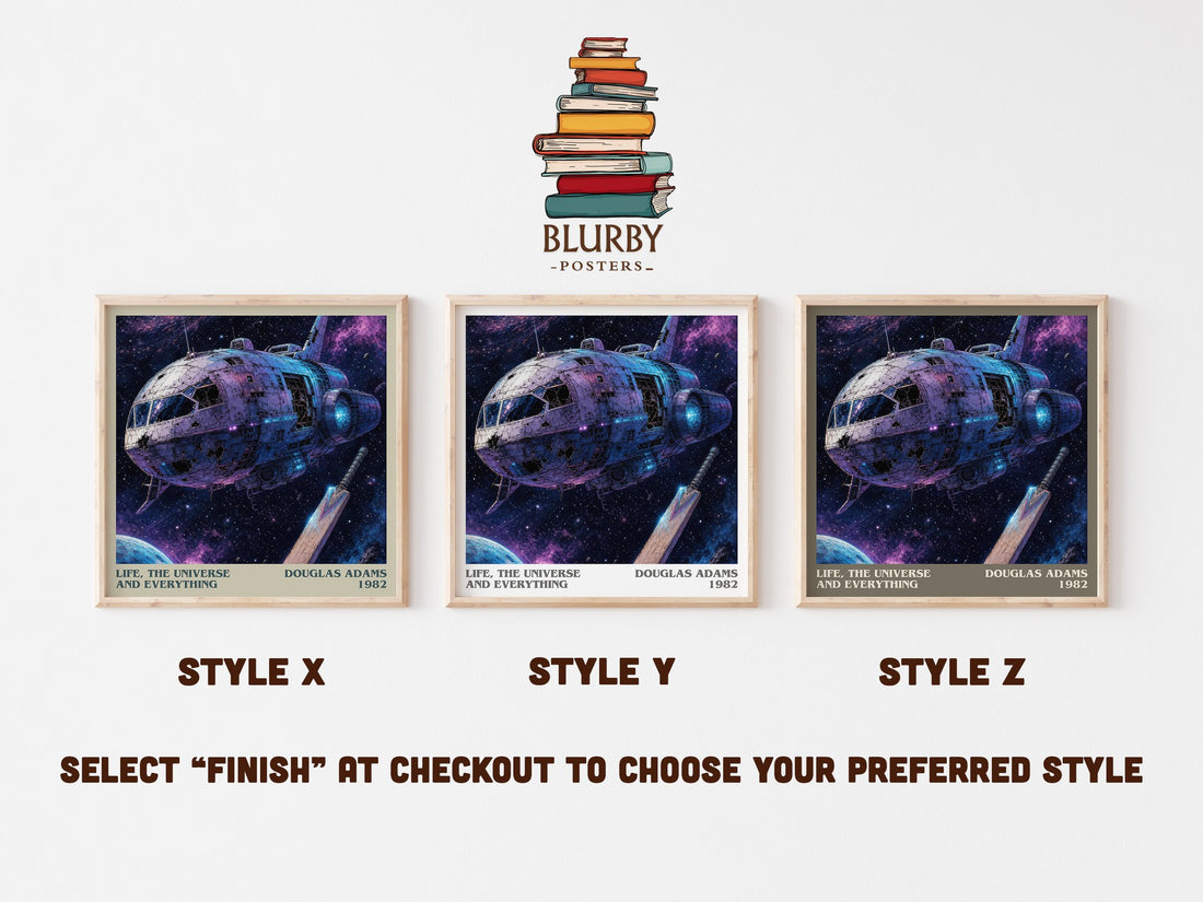 Life, the Universe and Everything literary print in frame leaning in hallway – sci fi wall art (mockup)