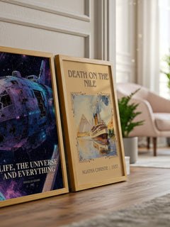 Life, the Universe and Everything watercolour print framed by window – literary home decor