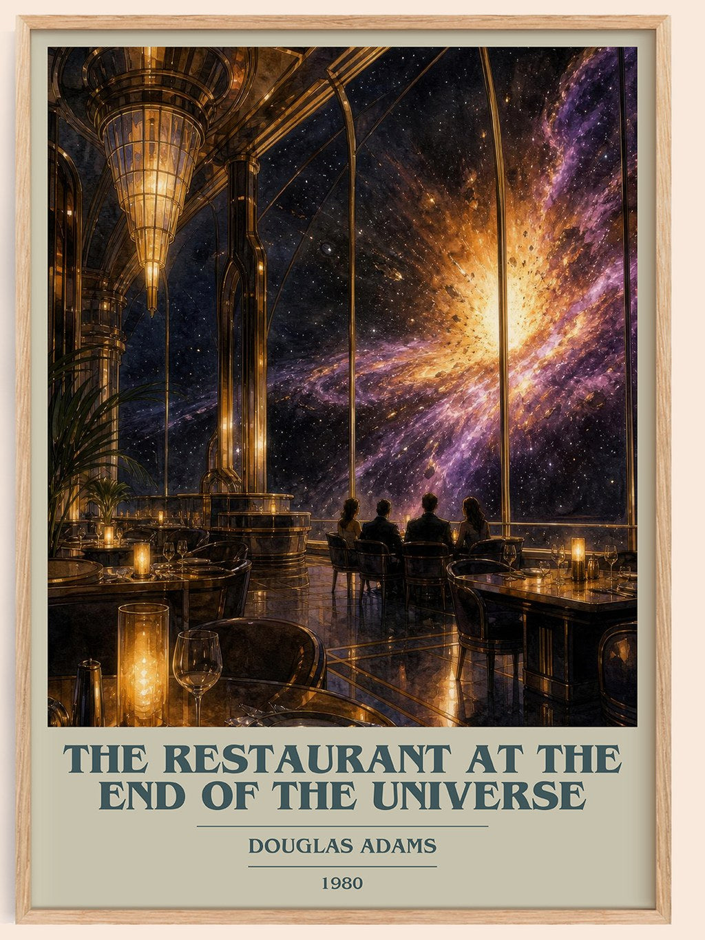 The Restaurant at the End of the Universe book cover book poster by Douglas Adams – framed literary art print