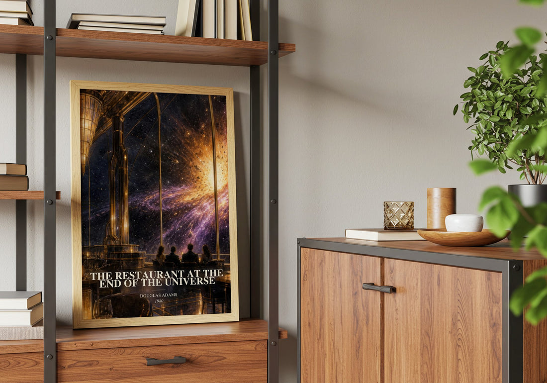 The Restaurant at the End of the Universe book watercolour illustration paper finish options – matte satin gloss