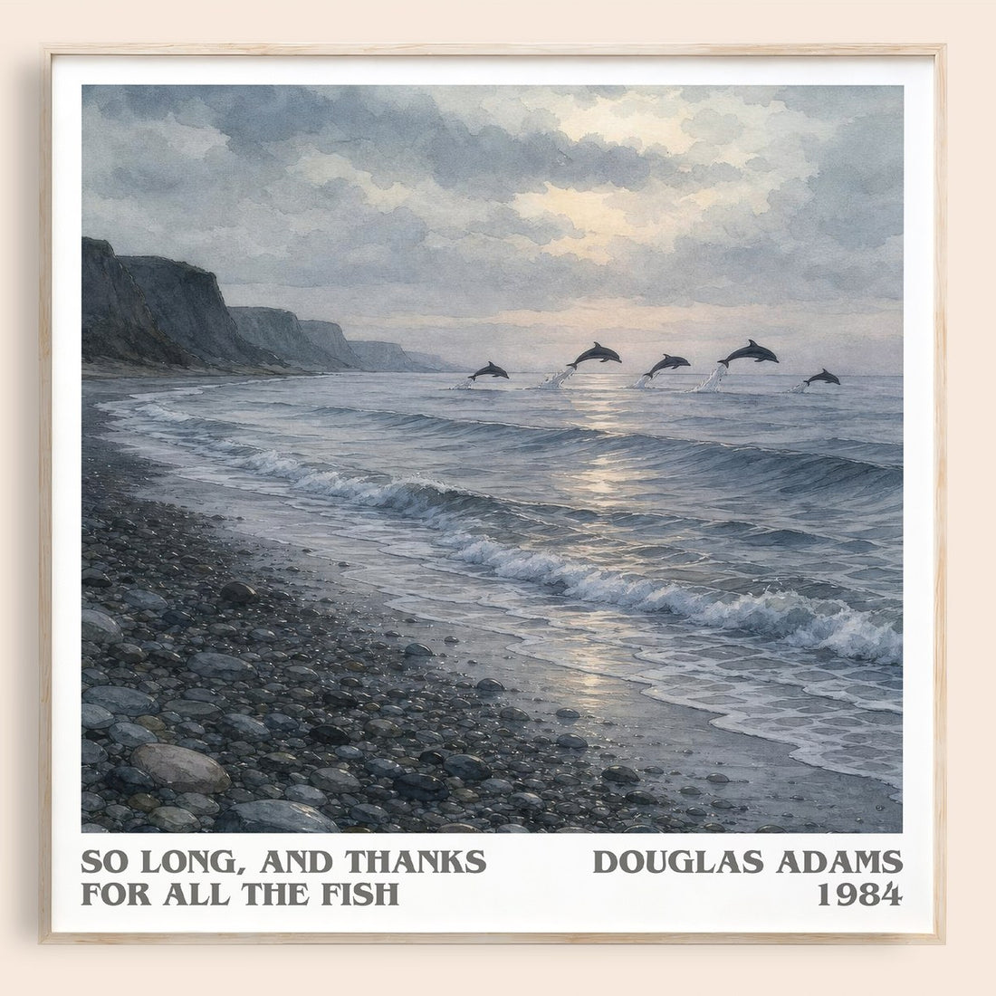 So long, and thanks for all the fish literary book poster by Douglas Adams – framed literary art print