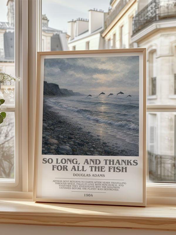 So long, and thanks for all the fish bookish poster colour and style options – Douglas Adams book art