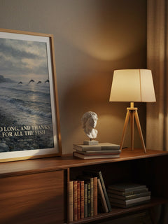 So long, and thanks for all the fish watercolour print on bookshelf – Douglas Adams fan gift