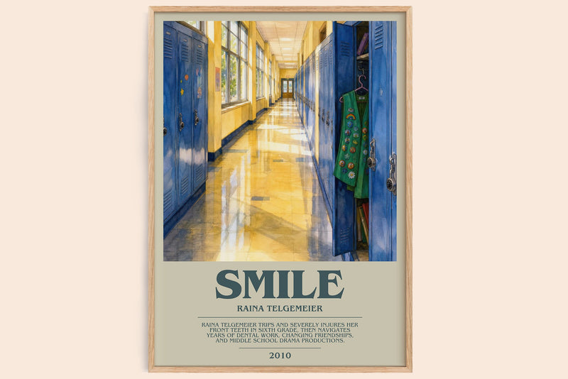 Smile Bookish Wall Art by Raina Telgemeier (Modern style)