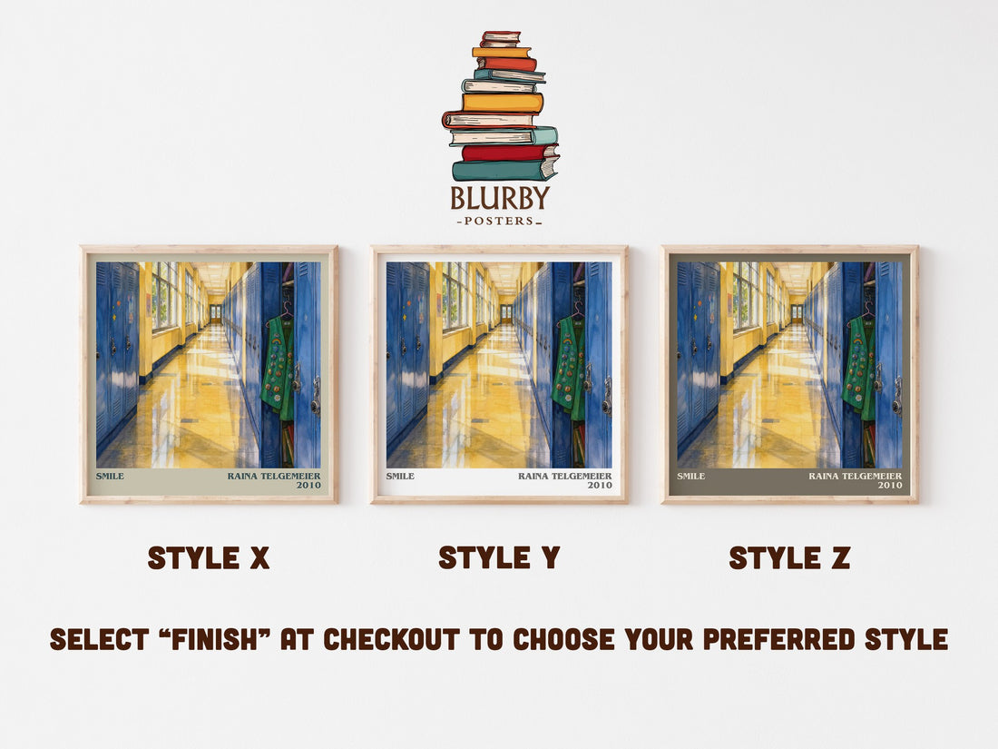 Smile literary print in frame leaning in hallway – memoir wall art (mockup)