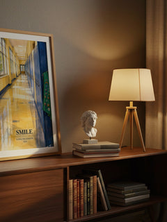 Smile watercolour print on bookshelf – Raina Telgemeier fan gift