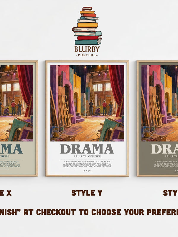 Drama bookish print in frame leaning in hallway – childrens wall art