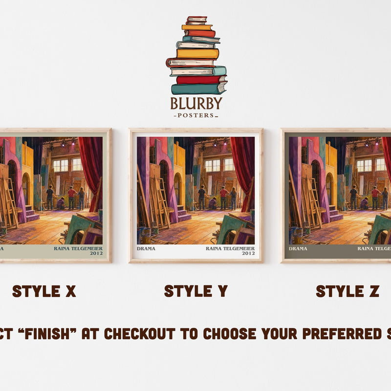 Drama literary print in frame leaning in hallway – childrens wall art