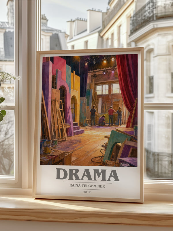 Drama book cover poster colour and style options – Raina Telgemeier book art