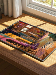 Drama watercolour book poster framed on wall – childrens wall art