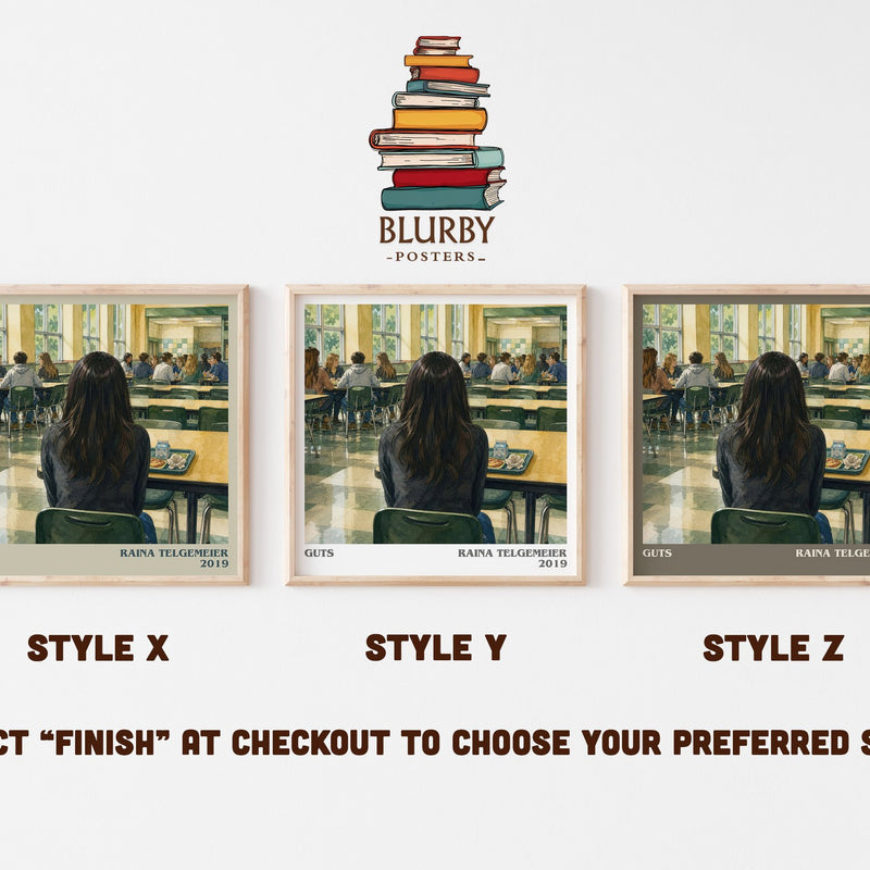 Guts literary print in frame leaning in hallway – memoir wall art