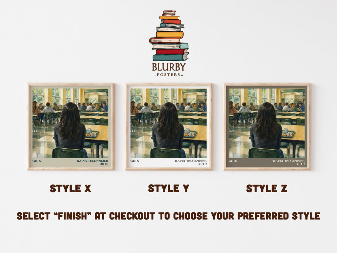 Guts literary print in frame leaning in hallway – memoir wall art (mockup)