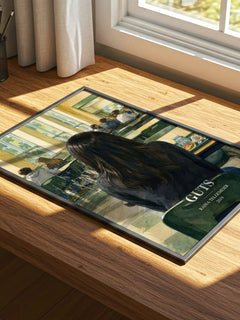 Guts watercolour book poster framed on wall – memoir wall art