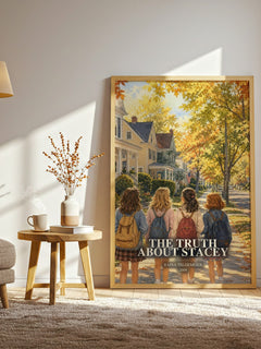 The Truth About Stacey watercolour print in frame leaning in hallway – childrens wall art