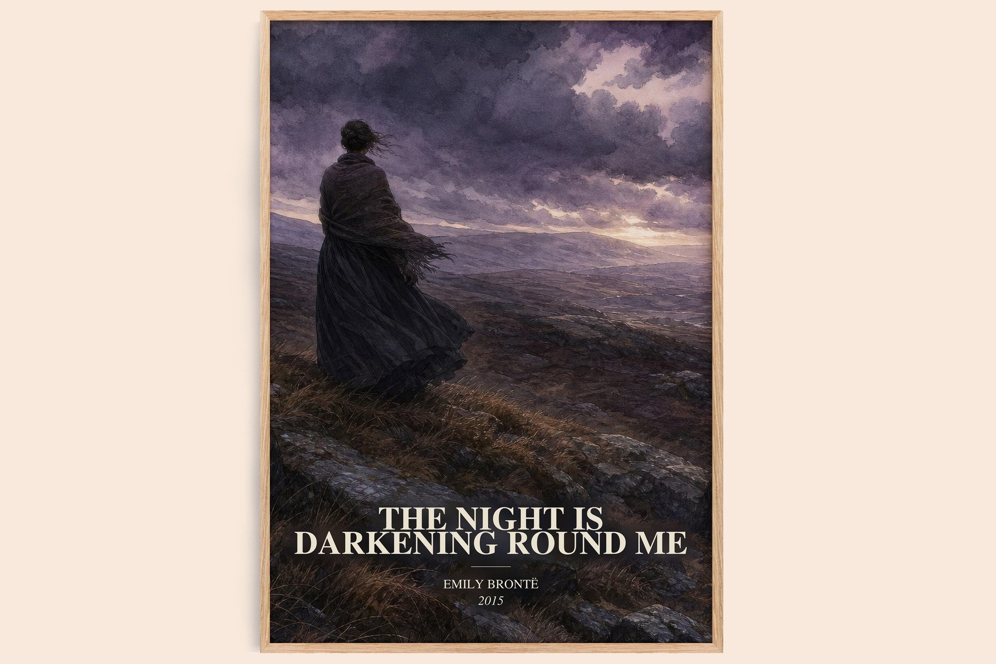 Night is Darkening Round Me Book Watercolour Illustration by E. Brontë