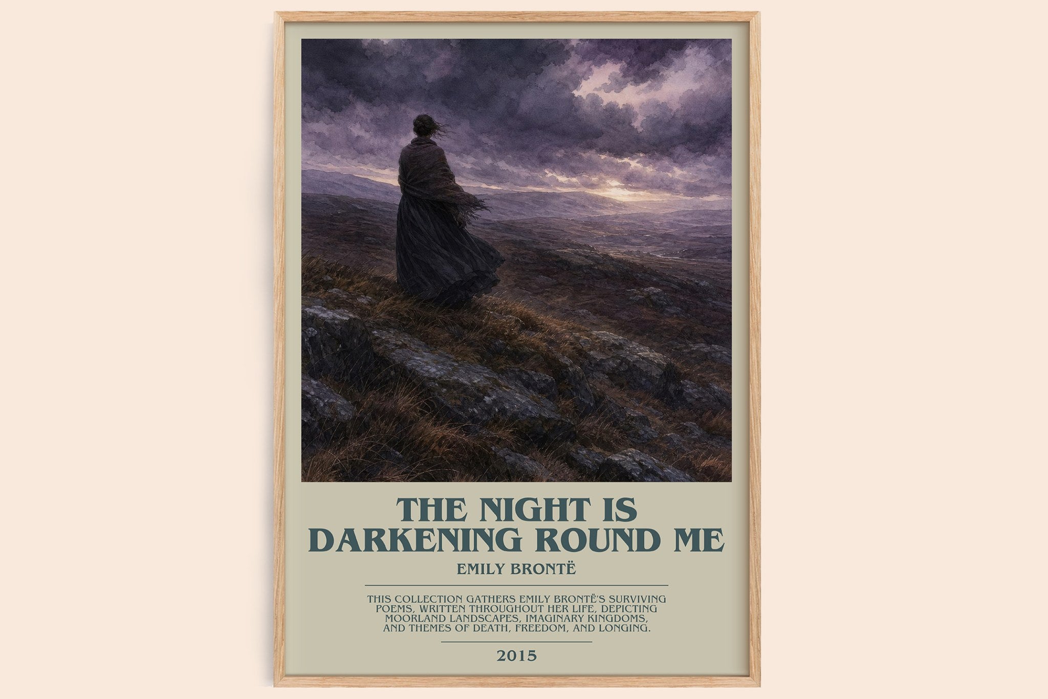 The Night is Darkening Round Me Bookish Wall Art by Emily Brontë