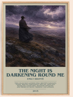 The Night is Darkening Round Me Bookish Wall Art by Emily Brontë – image 1