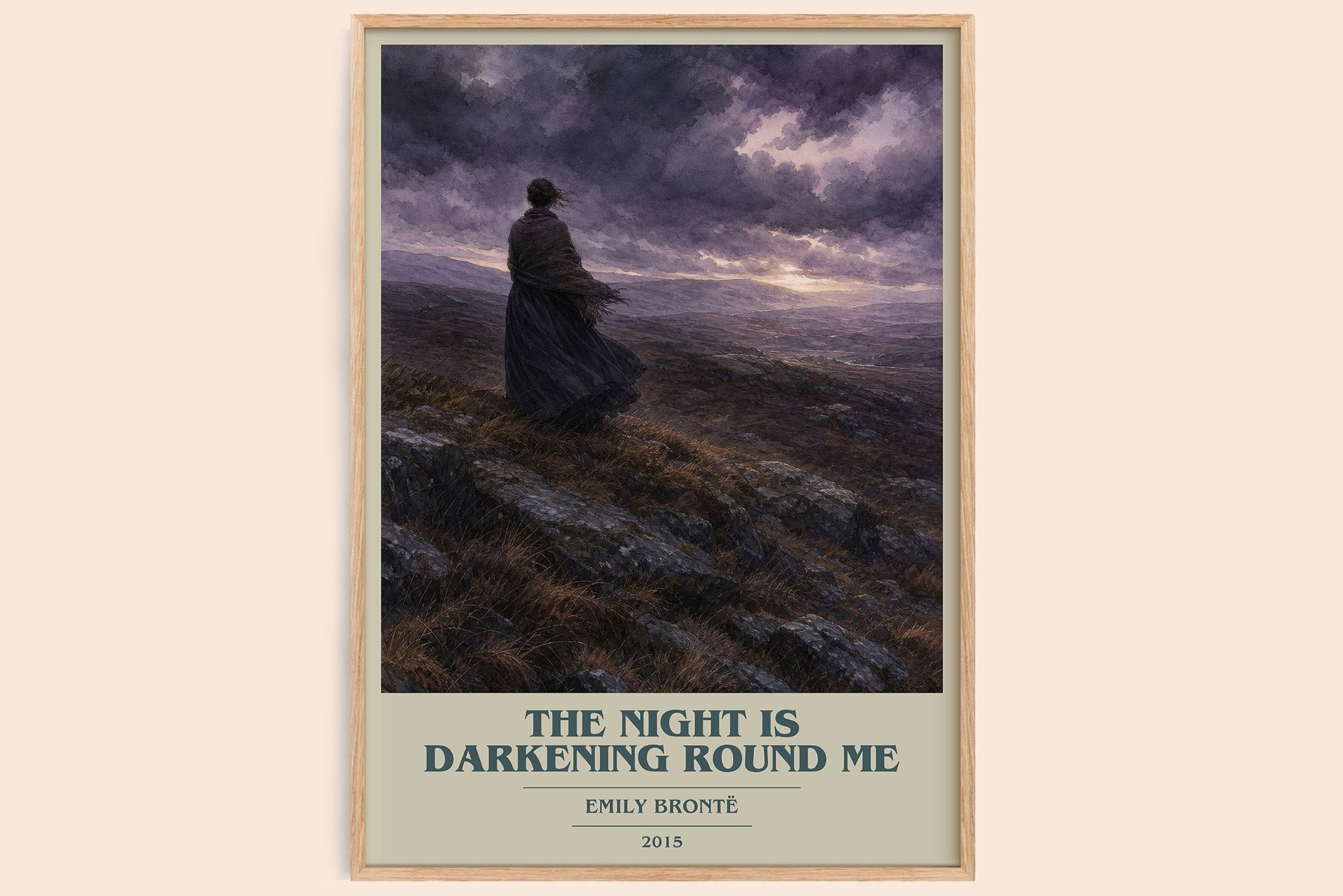 The Night is Darkening Round Me Book Cover Poster by Emily Brontë