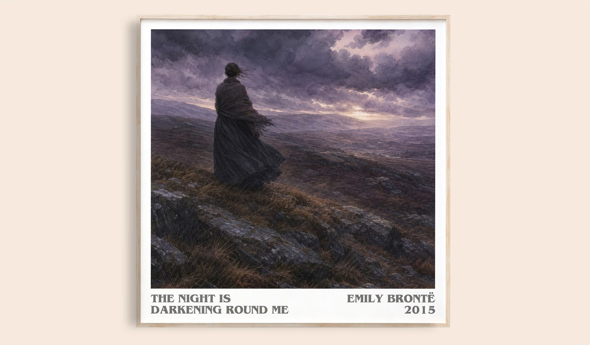 The Night is Darkening Round Me Literary Art Print by Emily Brontë