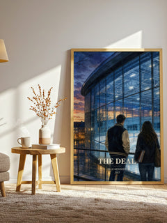 The Deal watercolour print in frame leaning in hallway – romance wall art