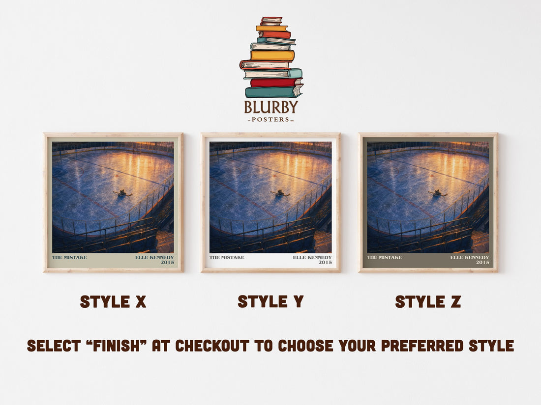The Mistake literary print in frame leaning in hallway – romance wall art (mockup)