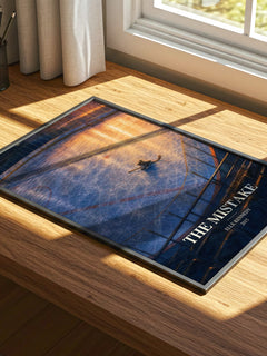 The Mistake watercolour book poster framed on wall – romance wall art