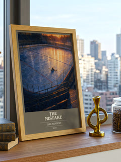 The Mistake book cover print framed by window – literary home decor