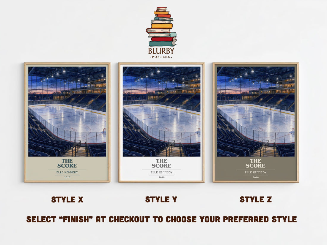 The Score book cover print in frame leaning in hallway – romance wall art (mockup)