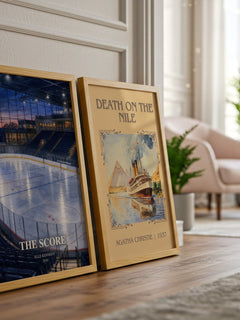 The Score watercolour print framed by window – literary home decor