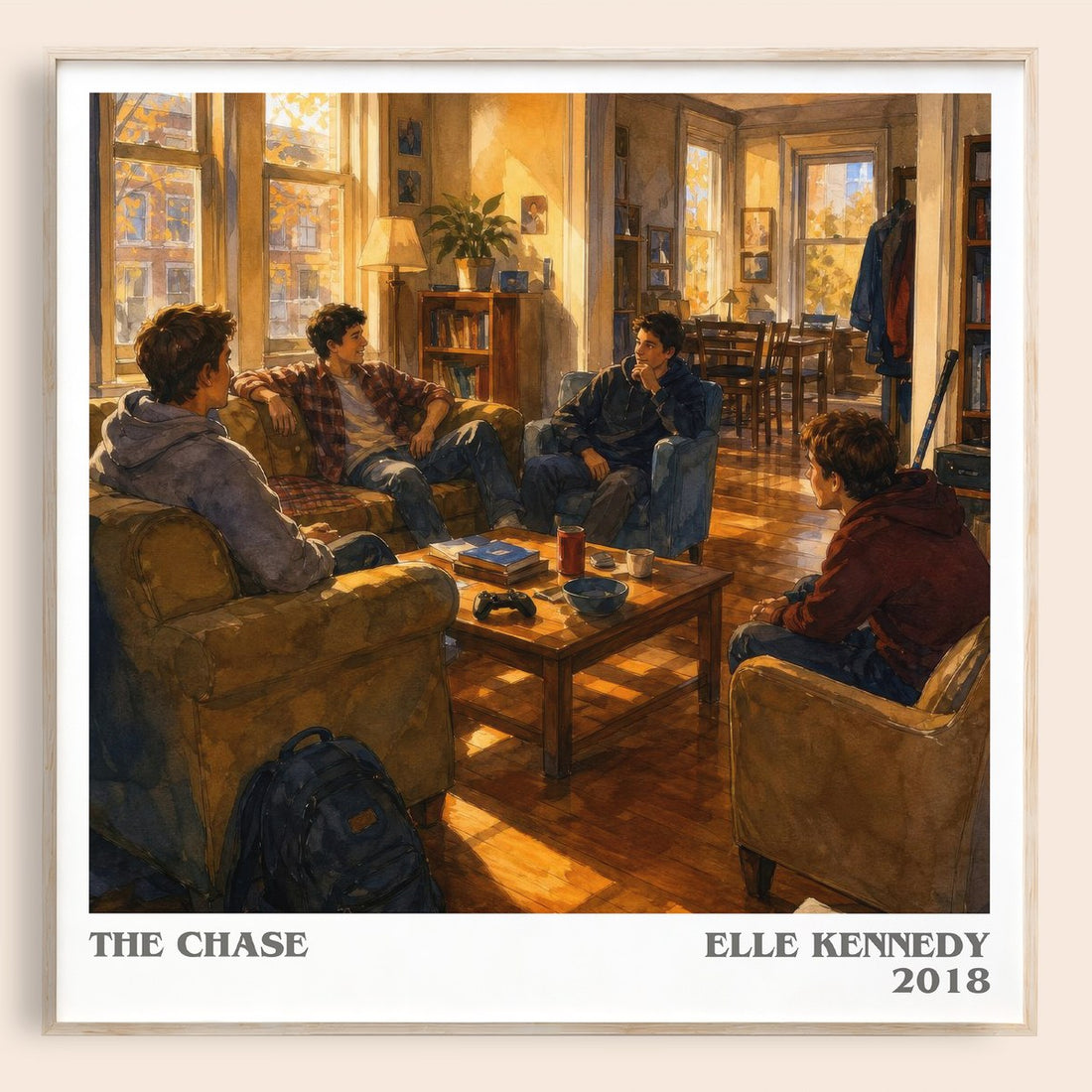 The Chase literary book poster by Elle Kennedy – framed literary art print