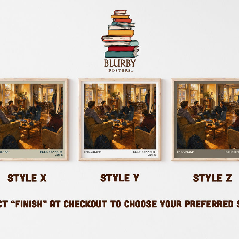 The Chase literary print in frame leaning in hallway – romance wall art