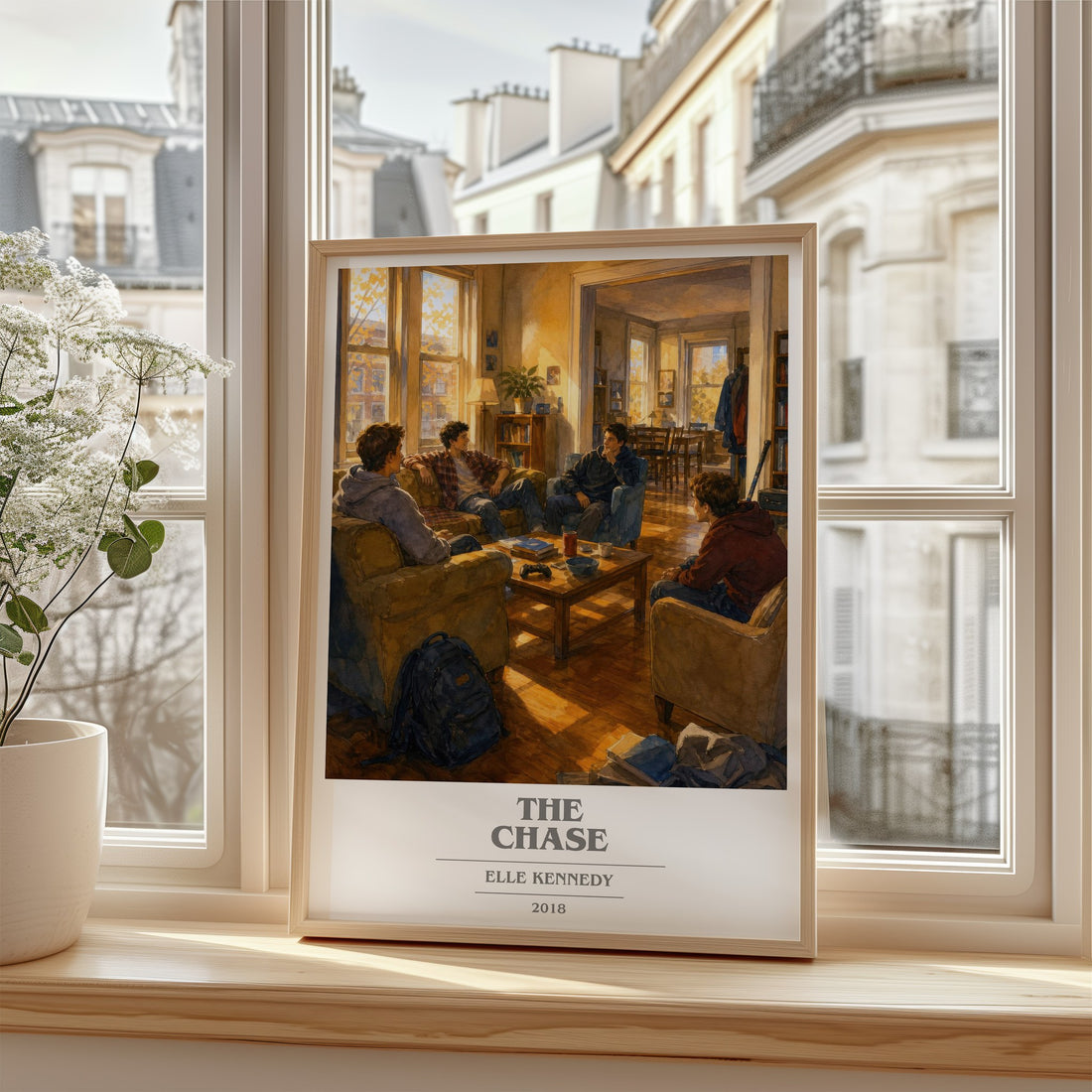 The Chase book cover poster colour and style options – Elle Kennedy book art (mockup)