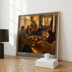 The Chase literary print framed by window – literary home decor