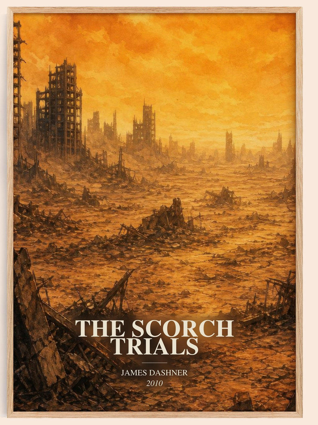 The Scorch Trials watercolour book poster by James Dashner – framed literary art print