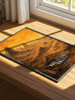 The Scorch Trials watercolour book poster framed on wall – dystopian wall art