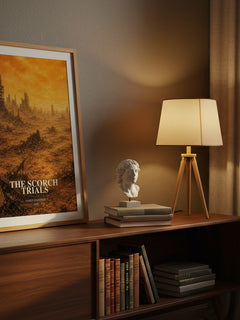 The Scorch Trials watercolour print on bookshelf – James Dashner fan gift