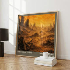 The Scorch Trials literary print framed by window – literary home decor