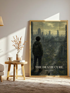 The Death Cure watercolour print in frame leaning in hallway – dystopian wall art