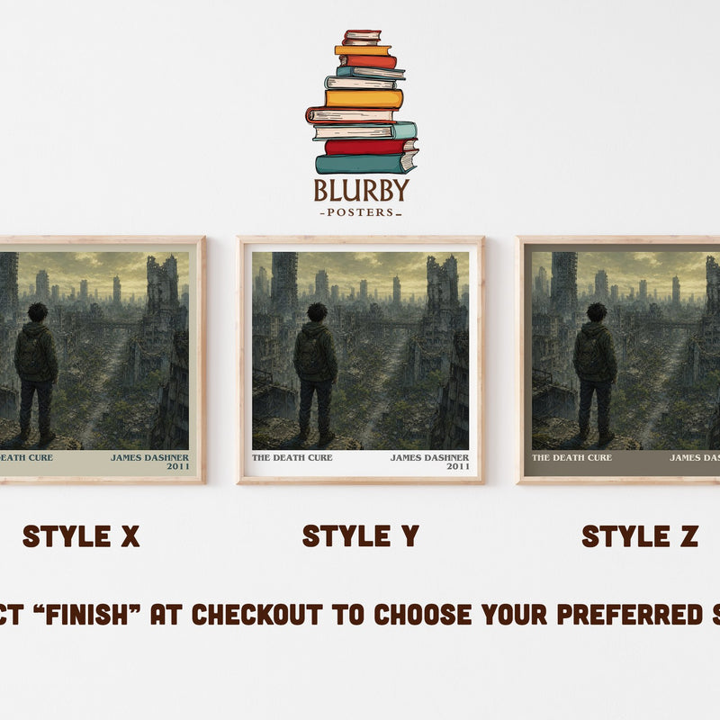 The Death Cure literary print in frame leaning in hallway – dystopian wall art