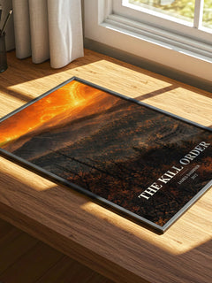 The Kill Order watercolour book poster framed on wall – dystopian wall art