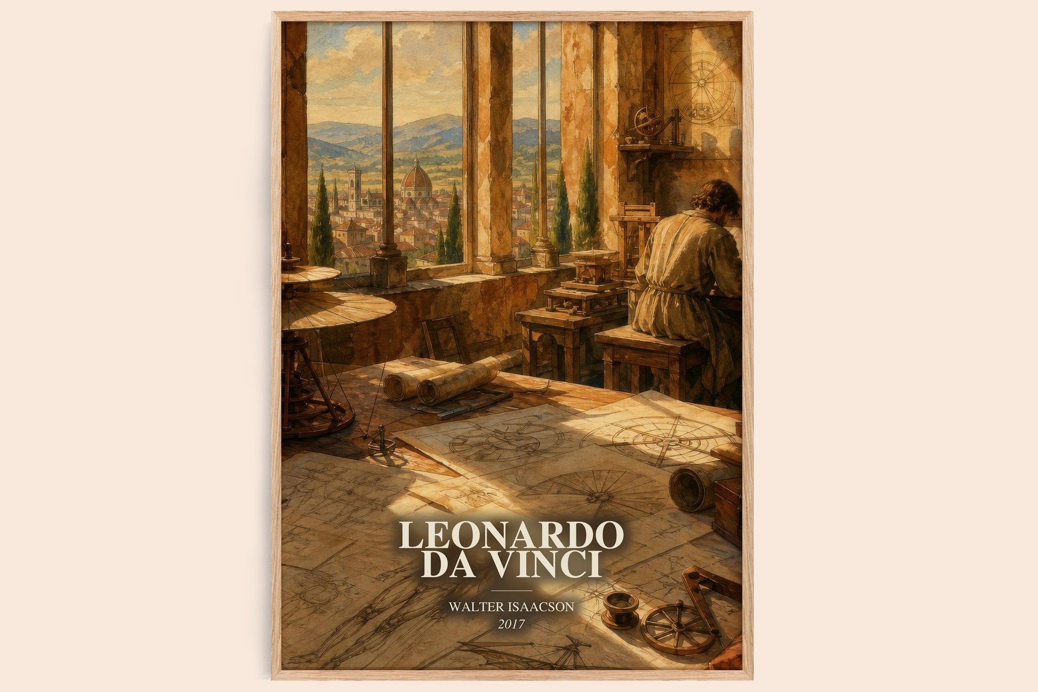 Leonardo da Vinci Book Watercolour Illustration by Walter Isaacson